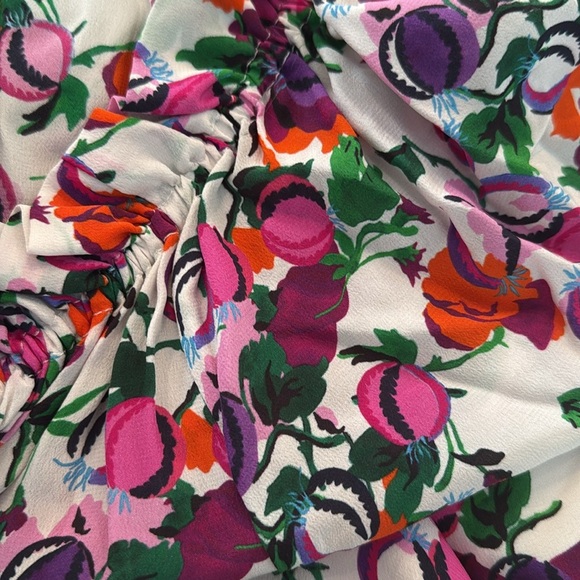 SALONI Olivia Floral Print Off the Shoulder Midi Dress SZ 8 - Picture 10 of 10